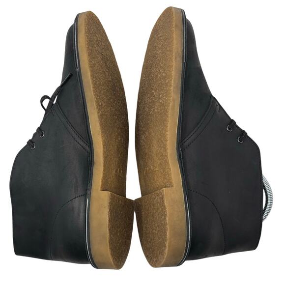 Clarks Bushacre Men's Minimalist Style Chukka Boot Black Leather Size 8.5 M - Picture 5 of 12